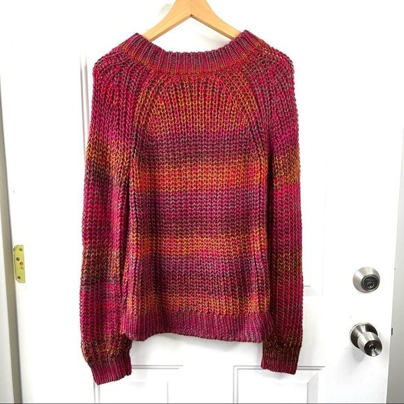 BB Dakota Multi Color Ombré Open Weave Women’s Sweater Size Medium - Picture 8 of 11